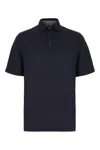 Brunello Cucinelli Cotton Piquet Polo In Navy