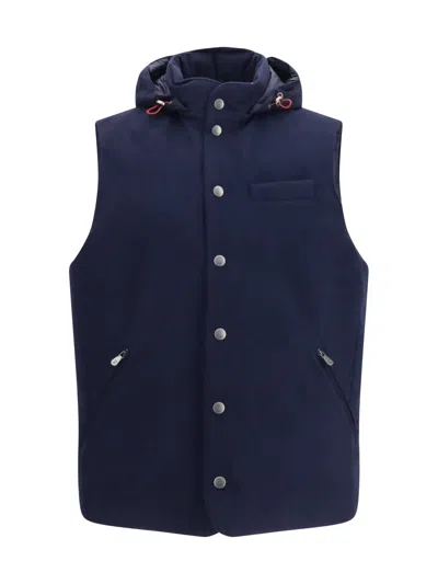 Brunello Cucinelli Navy Blue Sleeveless Jacket