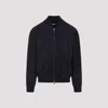 Brunello Cucinelli Ribbed Edges Suede Leather Jacket In Black