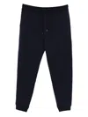 Brunello Cucinelli Navy Blue Trousers With Cuffed Hems In Black