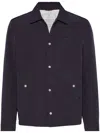 Brunello Cucinelli Navy Blue Waterproof Jacket In Black