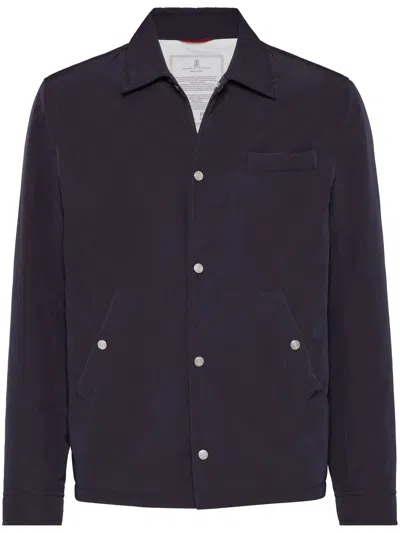 Brunello Cucinelli Navy Blue Waterproof Jacket