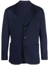 Brunello Cucinelli Blazer With Patch Pockets In Navy Blue