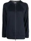 Brunello Cucinelli Trim Embellished Zipped Hoodie In Black