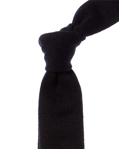 Brunello Cucinelli Navy Cashmere Tie In Blue