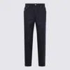 Brunello Cucinelli Navy Cotton Pants In Black