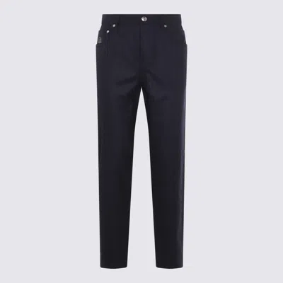 BRUNELLO CUCINELLI NAVY COTTON PANTS