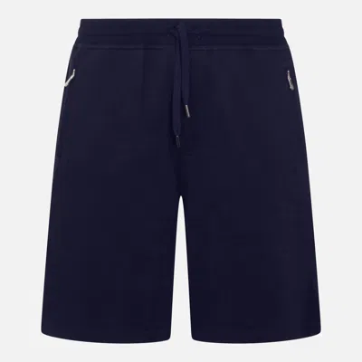 Brunello Cucinelli Navy Cotton Shorts In Blue