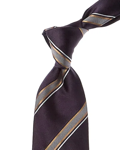 BRUNELLO CUCINELLI BRUNELLO CUCINELLI NAVY DIAGONAL STRIPE SILK-BLEND TIE
