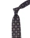 Brunello Cucinelli Navy Floral Medallion Silk Tie In Multi