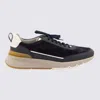 Brunello Cucinelli Suede And Smooth Material Flat Shoes With Contrasting Sole In Blue