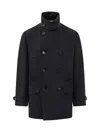 Brunello Cucinelli Navy Overcoat In Navy