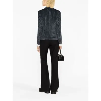 Brunello Cucinelli Navy Textured Tailored Jacket In Black