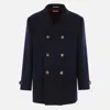 Brunello Cucinelli Double-breasted Wool Coat With Peak Lapels In Blue