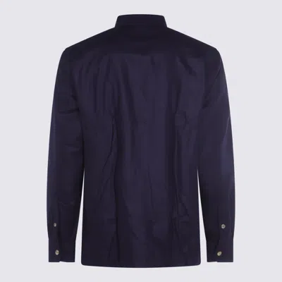 Brunello Cucinelli Navy Wool Shirt In Blue
