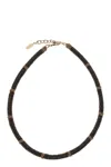 Brunello Cucinelli Jewelry And Leather Choker Necklace In Brown