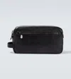 Brunello Cucinelli Leather Toiletry Bag In Nero
