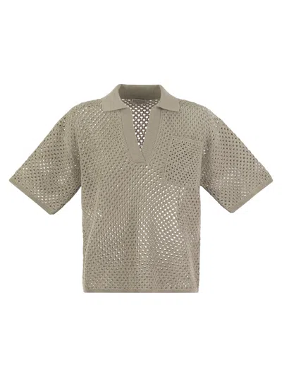 BRUNELLO CUCINELLI BRUNELLO CUCINELLI NET POLO STYLE COTTON JERSEY