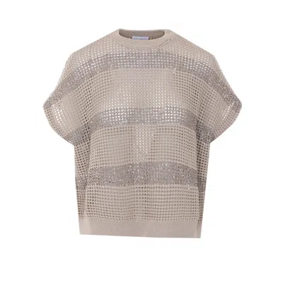 Brunello Cucinelli Net Sweater In Multi