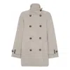 Brunello Cucinelli Double Worked Caban In Virgin Wool And Cashmere Cloth With Shiny Cuff Details Clo