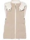 BRUNELLO CUCINELLI NEUTRAL SEQUIN PADDED GILET - WOMEN'S - POLYESTER/COTTON/NYLON/GOOSE FEATHER