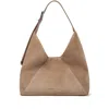 Brunello Cucinelli Tobacco Brown Calf Suede Handbag With Velvet Effect