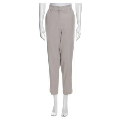 Pre-owned Brunello Cucinelli Neutral Straight Leg Pants, Size M In Gray