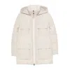 Brunello Cucinelli Nylon And Cotton Hooded Down Jacket In White