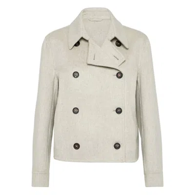 BRUNELLO CUCINELLI BRUNELLO CUCINELLI NEUTRALS JACKETS - CROPPED JACKETS WOMEN