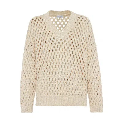 BRUNELLO CUCINELLI BRUNELLO CUCINELLI NEUTRALS KNITWEAR WOMEN
