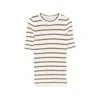 Brunello Cucinelli Striped-pattern T-shirt In White