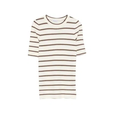 Brunello Cucinelli Striped-pattern T-shirt In Multi