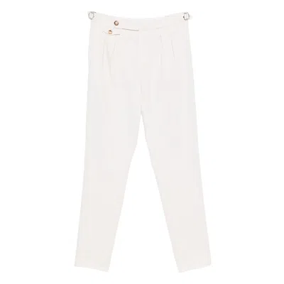 BRUNELLO CUCINELLI BRUNELLO CUCINELLI NEUTRALS TROUSERS - TAPERED TROUSERS MEN