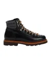 Brunello Cucinelli New Men's Black Leather Hiking Boots In Black