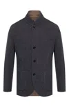 Brunello Cucinelli Water-resistant Herringbone Jacket In Grey