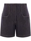 Brunello Cucinelli High-waisted Denim Shorts In Blau