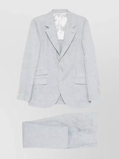 BRUNELLO CUCINELLI NOTCH LAPEL LINEN SUIT
