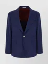 Brunello Cucinelli Single-breasted Silk Jacket In Blue