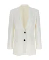 Brunello Cucinelli Viscose And Linen Single-breasted Blazer In White