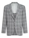 Brunello Cucinelli Notched-lapel Blazer In Gray