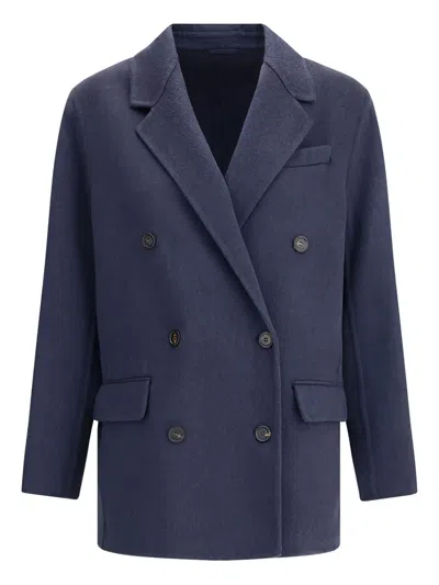 BRUNELLO CUCINELLI NOTCHED-LAPEL DOUBLE-BREASTED COAT