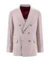 Brunello Cucinelli Notched-lapel Single-breasted Blazer In Pink