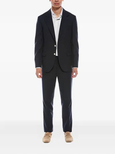 Brunello Cucinelli Notched Single-breasted Suit In Blue