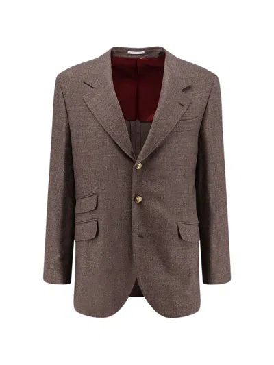 Brunello Cucinelli Notch-lapel Wool Blazer In Brown