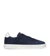 Brunello Cucinelli Nubuck-leather Low-top Sneakers In Blue
