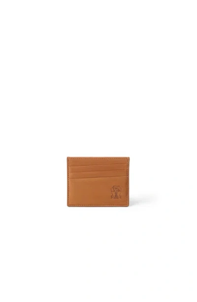 Brunello Cucinelli Nubuck Card Holder In Brown