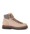 Brunello Cucinelli Men Beige Nubuck Mountain Boot Ankle Boots In Multi