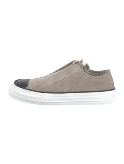 Pre-owned Brunello Cucinelli Nubuck Sneakers In Silver