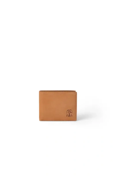 Brunello Cucinelli Nubuck Wallet In Brown