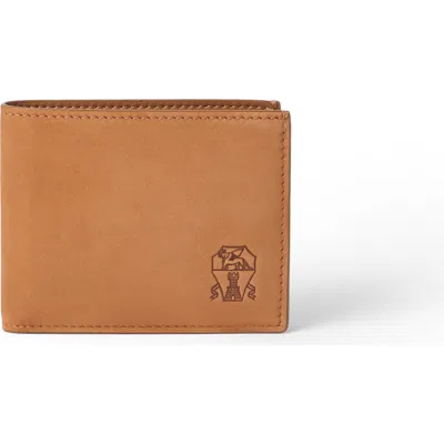 Brunello Cucinelli Nubuck Wallet In Brown